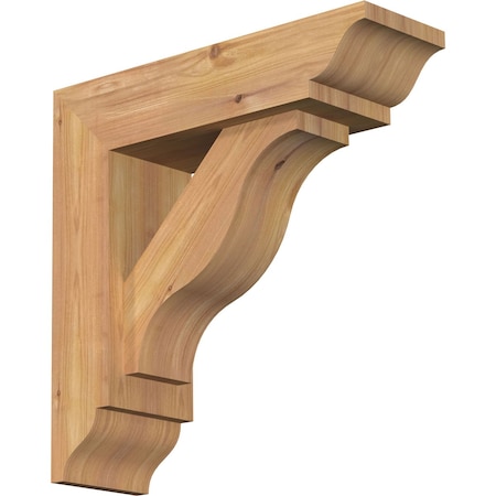 Ekena Millwork Funston Traditional Smooth Bracket w/ Offset Brace, Western Red Cedar, 5 1/2"W x 18"D x 18"H BKT0604X18X18FST01SWR